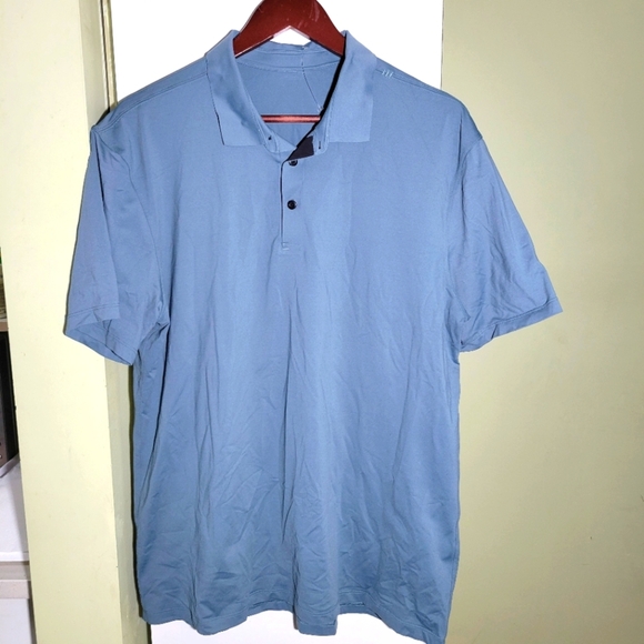 Lululemon metal vent tech polo golf jersey shirt collared blue large XL - Picture 1 of 4